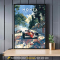 Impression Monza Grand prix | Impression vintage  de course automobile | Affiche Monza, Italie