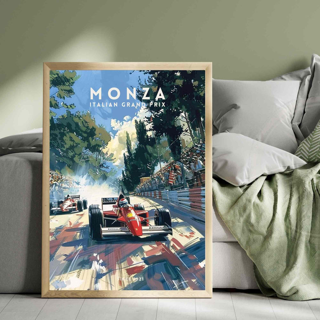 Impression Monza Grand prix | Impression vintage  de course automobile | Affiche Monza, Italie