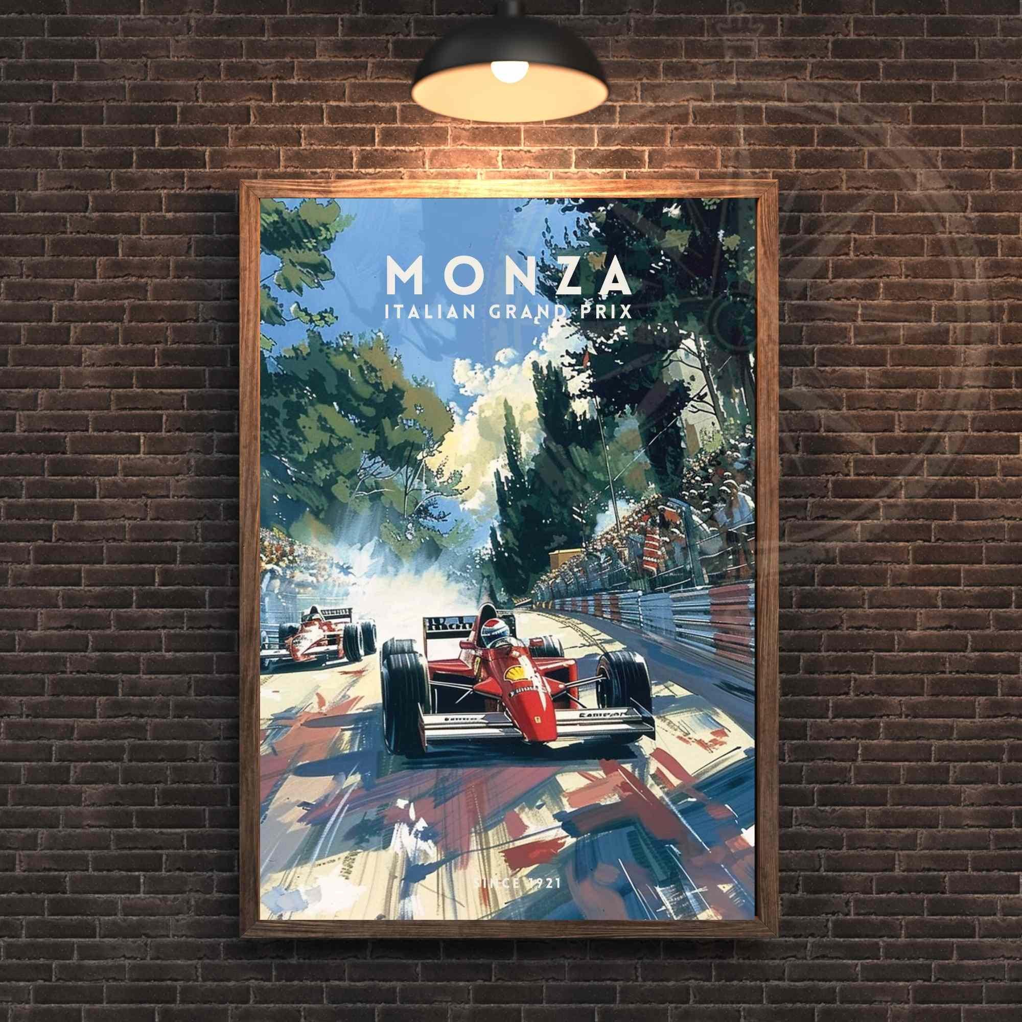 Impression Monza Grand prix | Impression vintage  de course automobile | Affiche Monza, Italie