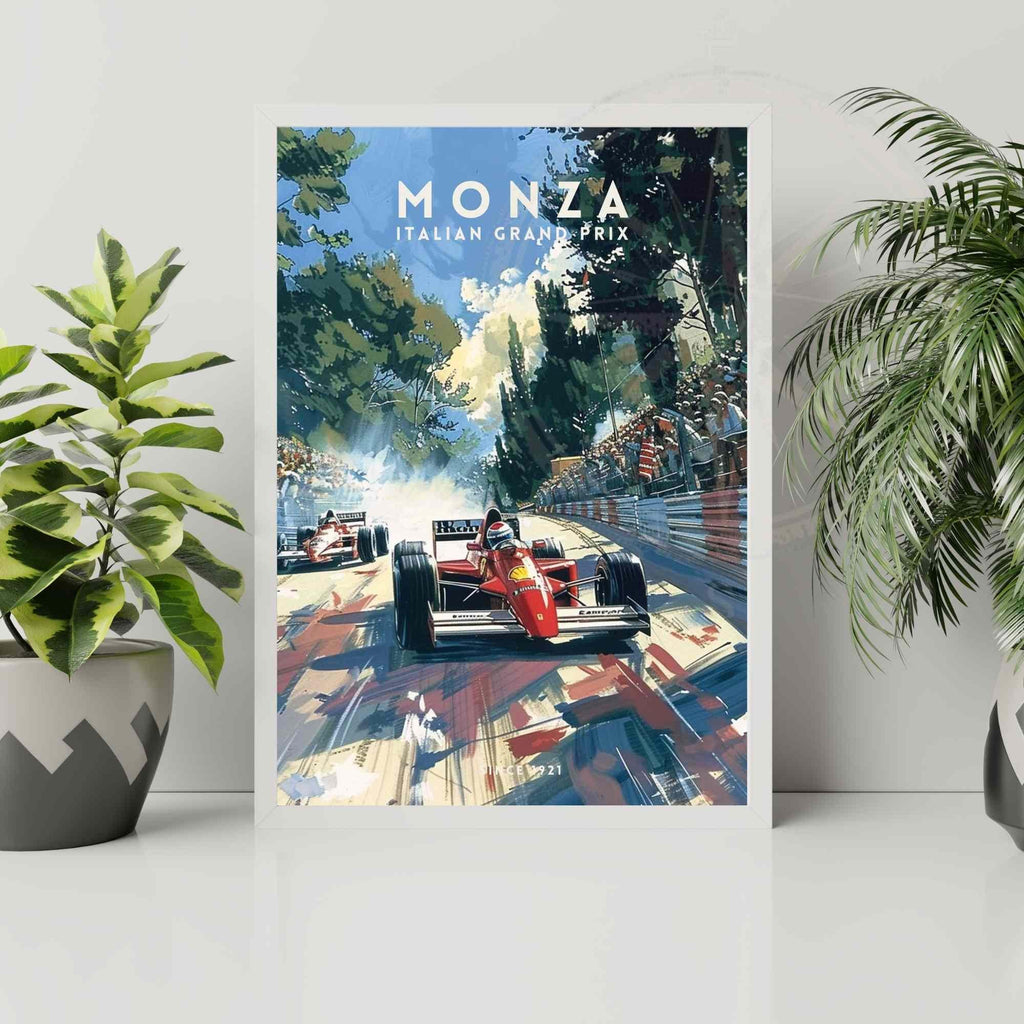 Impression Monza Grand prix | Impression vintage  de course automobile | Affiche Monza, Italie