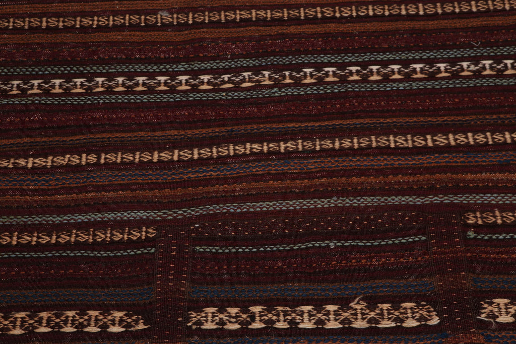 3'8" x 4'8" Hand Woven Afghani Tribal Kilim 100% Wool area rug Rust